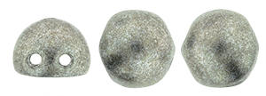 CzechMates Two Hole Cabochons in Saturated Metallic Sharkskin