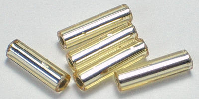 6mm Miyuki Bugle - Gold Trans. Silver Lined