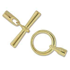Small (3.2mm) Glue In Toggle and Bar - Gold Plate