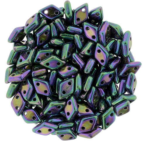 CzechMates Two Hole Diamond Beads - Purple Iris