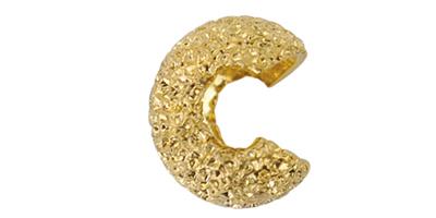 4mm Sparkle Crimp Cover - Gold Plated