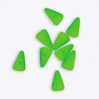 7 x 17mm Czech Glass Spikes - Bright Neon Green