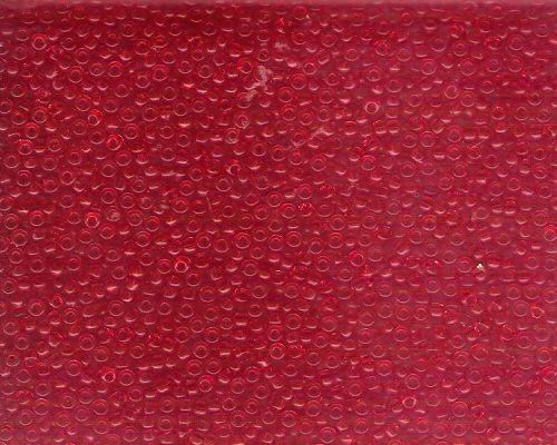 Miyuki Seed Beads 11/0 in Medium Red Trans.