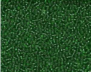 Miyuki Seed Beads 8/0 in Kelly Green Trans. Silver Lined