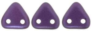 Czech Mates Two Hole 6mm Triangle in Purple Velvet Pearl