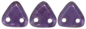 Czech Mates Two Hole 6mm Triangle in Luster Gold in Tanzanite