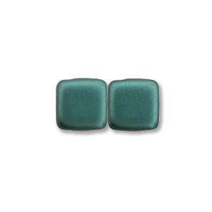 6mm Czech Mates Two Hole Tile in Pastel Teal