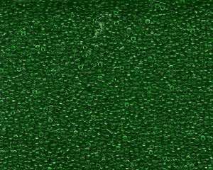 Miyuki Seed Beads 15/0 in Kelly Green Transparent