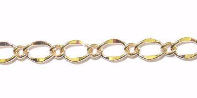 5mm Hammered Long and Short Curb Chain in Gold Plate