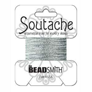 Textured Metallic Soutache Braid - Silver