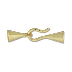 Small (3.2mm) Glue In Hook and Eye Clasp - Gold Plate