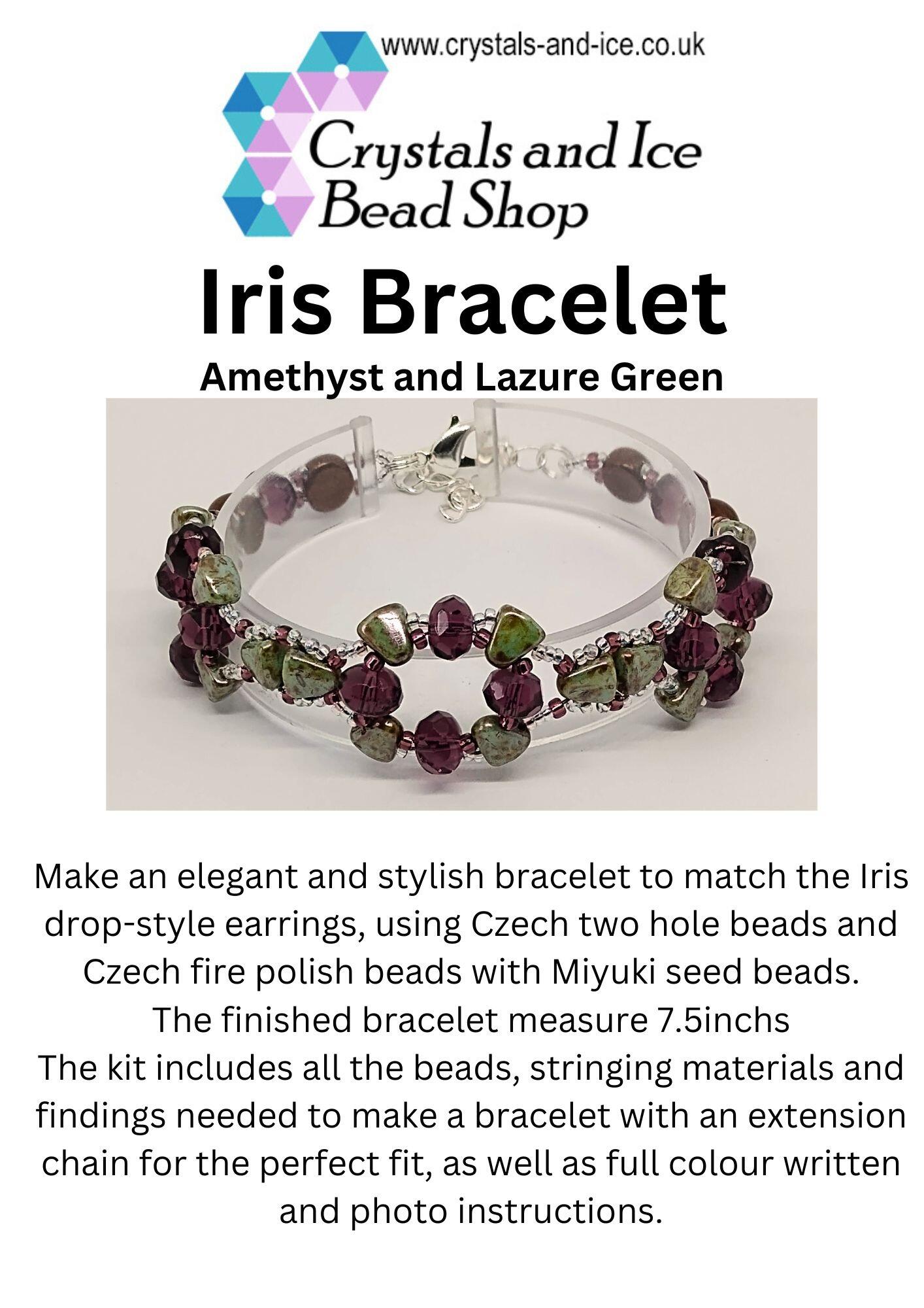 Iris Bracelet Kit - Amethyst and Lazure Green