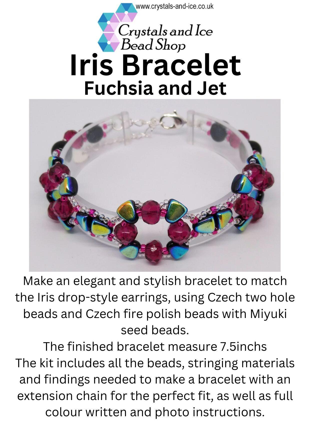 Iris Bracelet Kit - Fuchsia and Jet