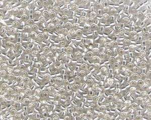 Miyuki Seed Beads 8/0 in Clear Trans. Silver Lined