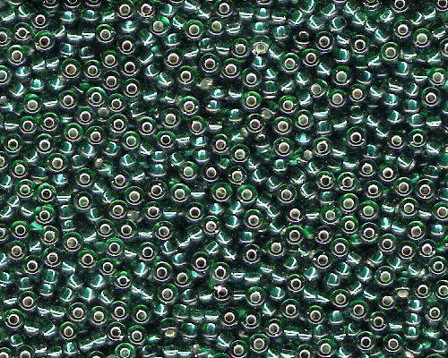 Miyuki Seed Beads 8/0 in Emerald Green Trans. Silver Lined