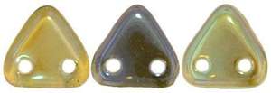 Czech Mates Two Hole 6mm Triangle in Aquamarine Celsian