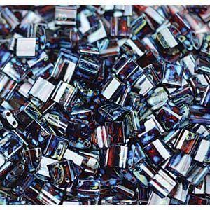 5mm Miyuki Tila Beads in Garnet Transparent Picasso