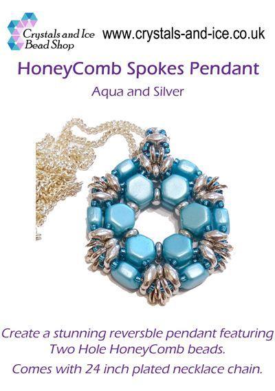 HoneyComb Spokes Pendant Kit - Aqua and Silver