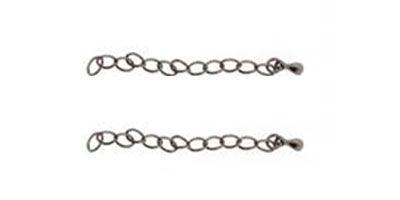 2 Inch Extension Chain with Teardrop in Black Plate