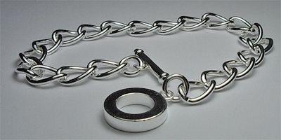190mm Charm Bracelet in Silver Plate
