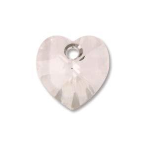 10mm Swarovski Heart in Crystal Silver Shadow