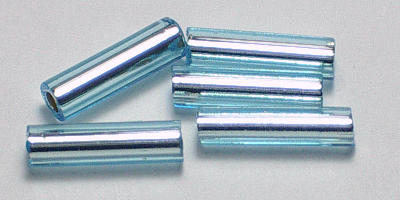 6mm Miyuki Bugle - Blue Topaz Trans. Silver Lined