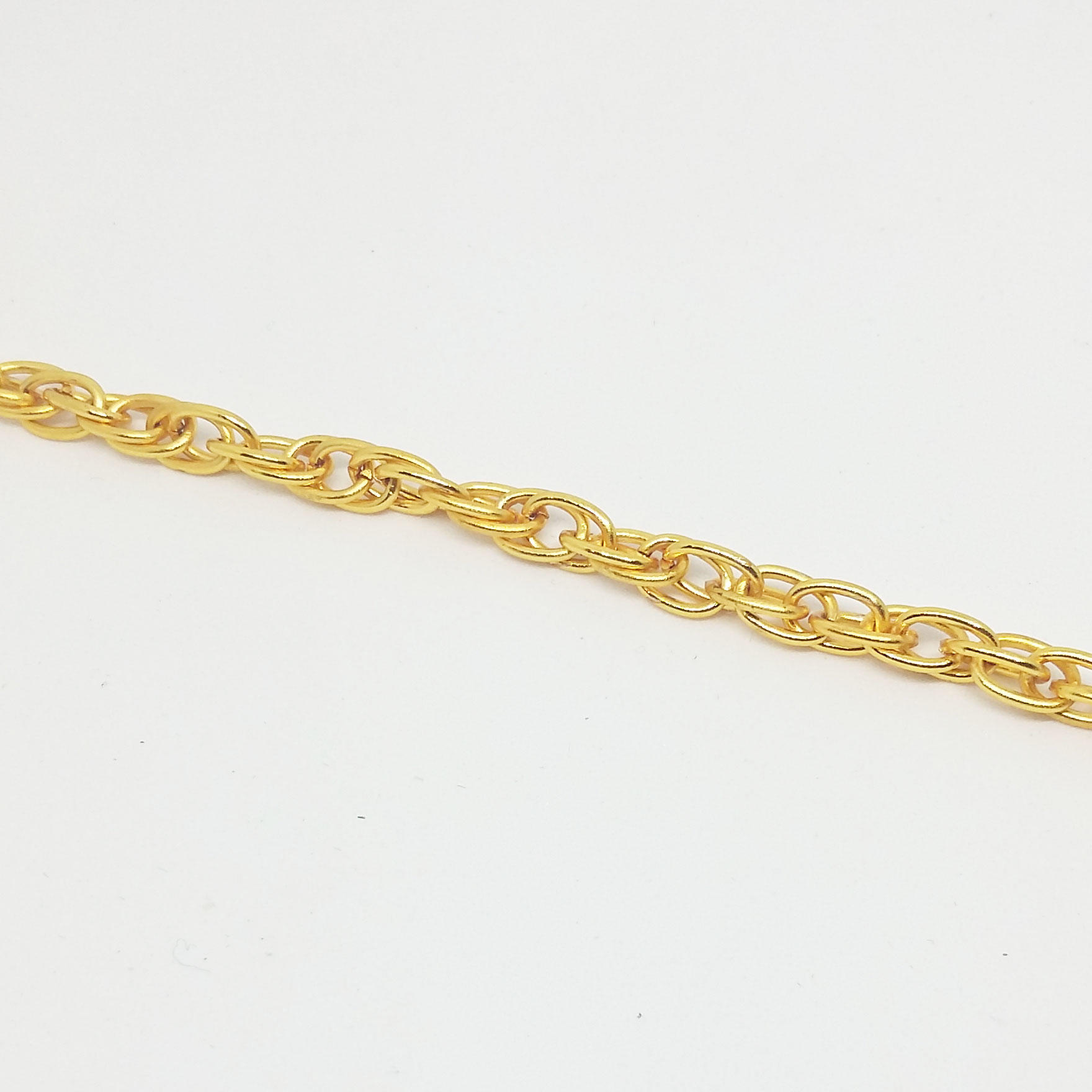 6x4mm Fancy Rope Chain - Gold Plated