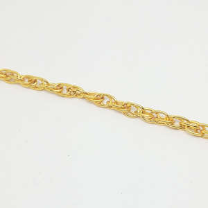 6x4mm Fancy Rope Chain - Gold Plated