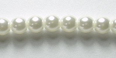 4mm Czech Glass Pearl - Semi Transparent Bridal White