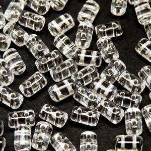 3x5mm Rulla Bead in Crystal Silver Lined
