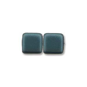 6mm Czech Mates Two Hole Tile in Pastel Petrol