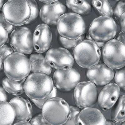 Czech Candy Beads in Silver Matte Metallic