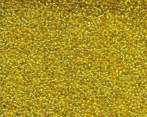 Miyuki Seed Beads 15/0 in Mustard Yellow Trans. Silver Lined