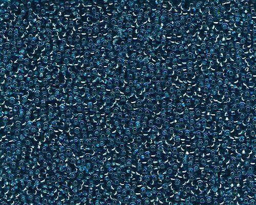Miyuki Seed Beads 15/0 in Dark Turquoise Trans. Silver Lined