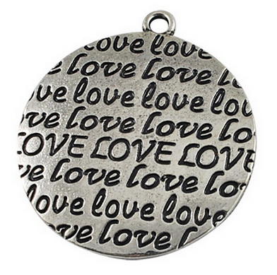 38x34mm Love Pendant - Silver Plated