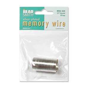 BeadSmith Silver Plated Memory Wire - Ring (3/4 inch diameter)
