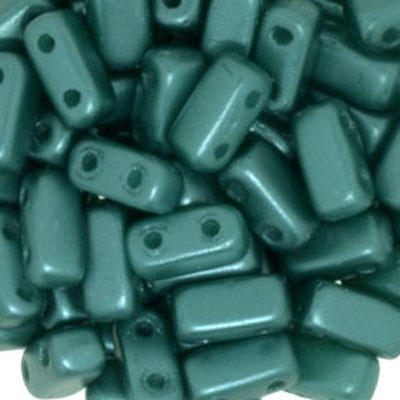 3x6mm Czech Mates Two Hole Brick in Pastel Teal