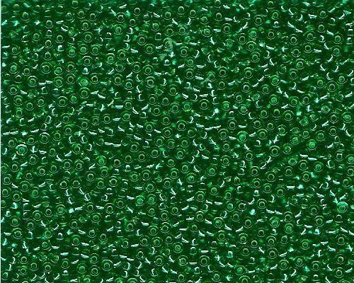 Miyuki Seed Beads 11/0 in Emerald Green Trans. Silver Lined