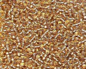 Miyuki Seed Beads 8/0 in Gold Trans. Silver Lined