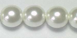 6mm Czech Glass Pearl in White
