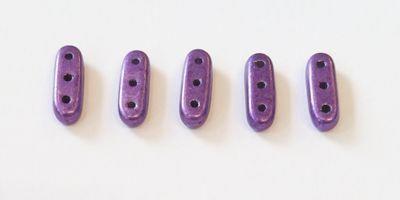 CzechMates Three Hole Beam Beads in Saturated Metallic Bodacious