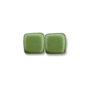 6mm Czech Mates Two Hole Tile in Pastel Olive