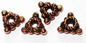 7mm Triangle Rope Spacer - Copper Plated