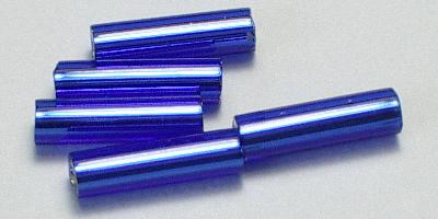 6mm Miyuki Bugle - 0414 Cobalt Blue Opaque