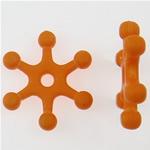 14x15x3mm Acrylic Snowflake Spacer - Orange