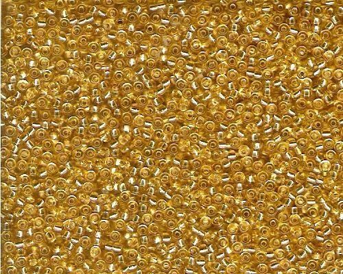 Miyuki Seed Beads 11/0 in Gold Trans. Silver Lined
