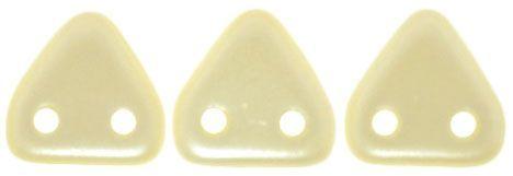 Czech Mates Two Hole 6mm Triangle in Cream Pearl