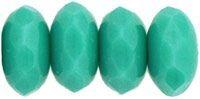 7x5mm Czech Glass Fire Polish Donut in Turquoise