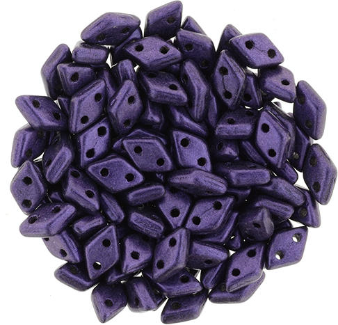 CzechMates Two Hole Diamond Beads - Metallic Suede Purple