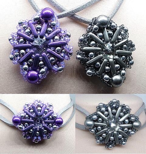 Jasmine pendant Purple and Silver